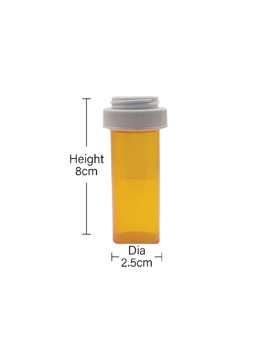 9 Dram Amber Vials with Reversible Child Resistant Caps - A Series (385 Count)